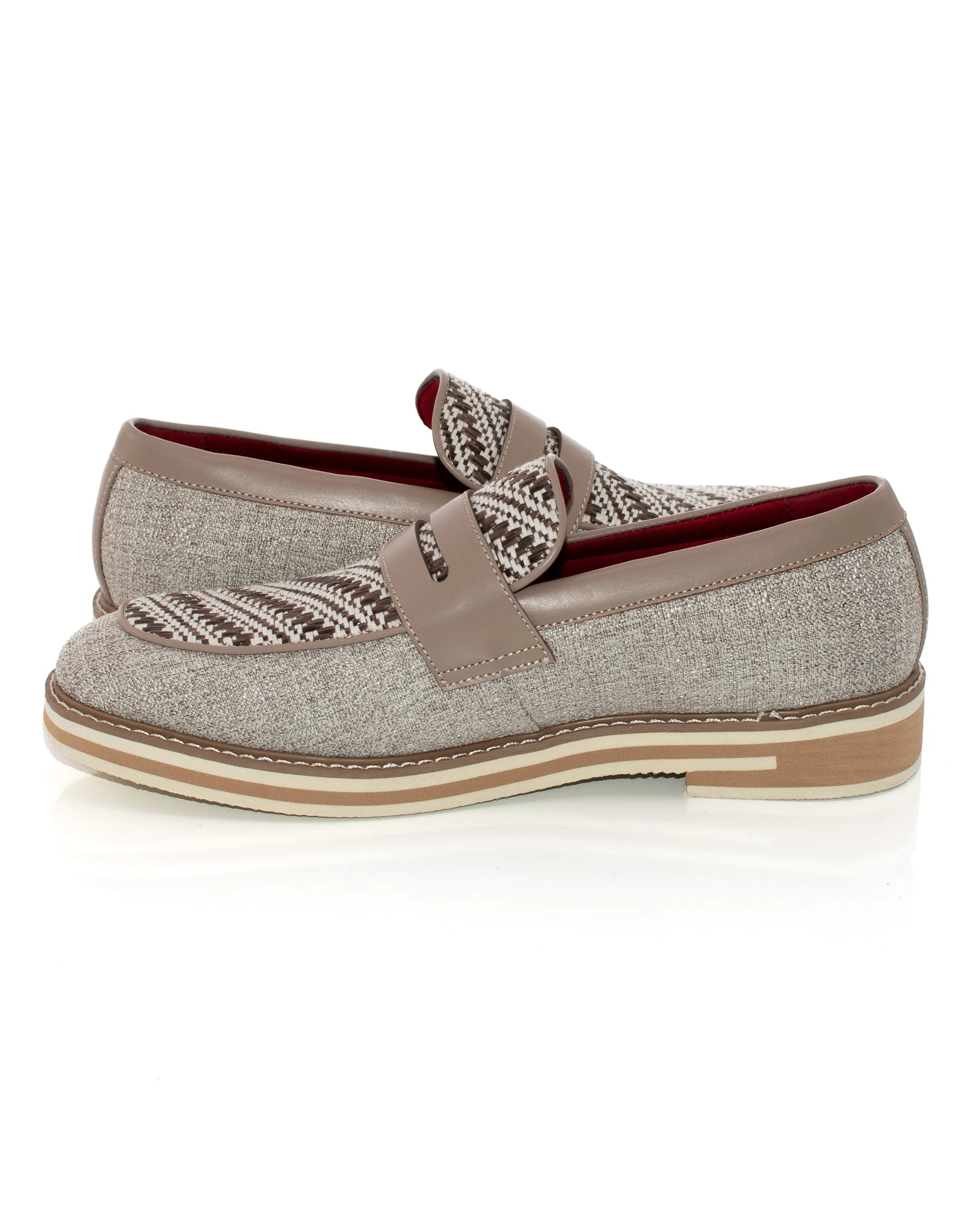 Two-Tone Woven Penny Loafer