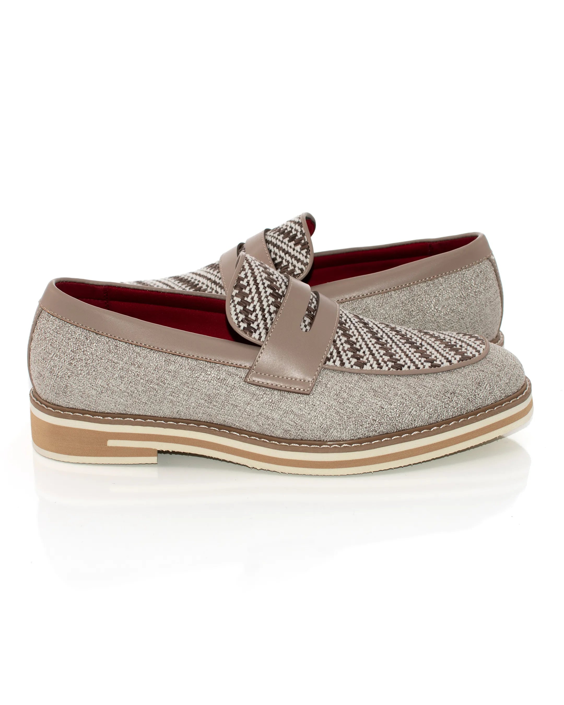 Two-Tone Woven Penny Loafer