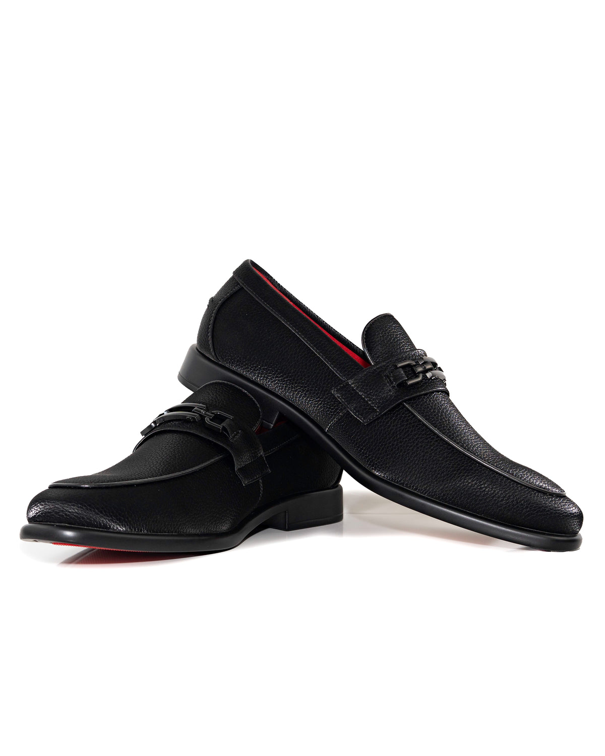 Black Split-Grain Leather Bit Dress Loafer Shoes | Casual View | Dolce Vesta