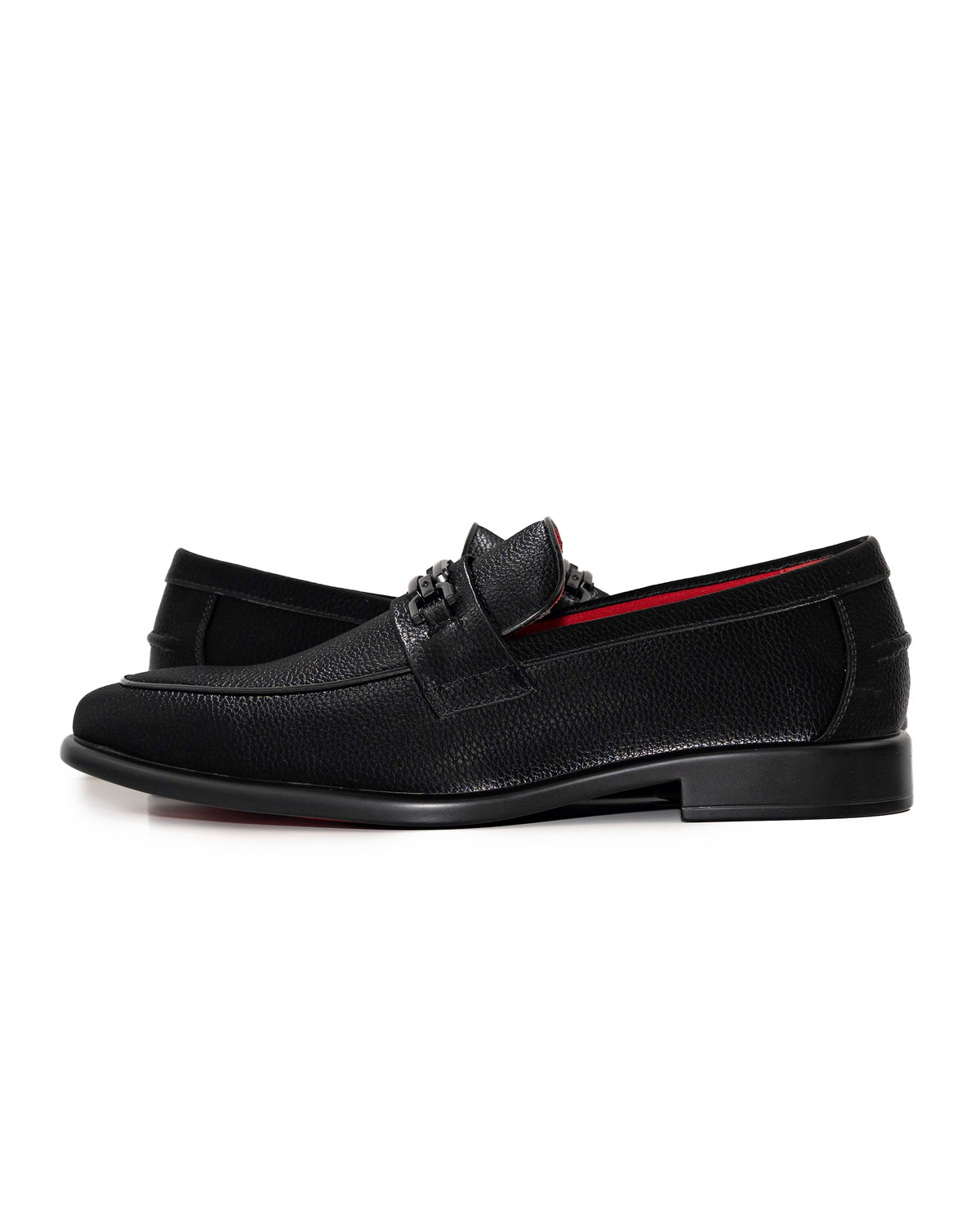 Black Split-Grain Leather Bit Dress Loafer Shoes | Inside View | Dolce Vesta