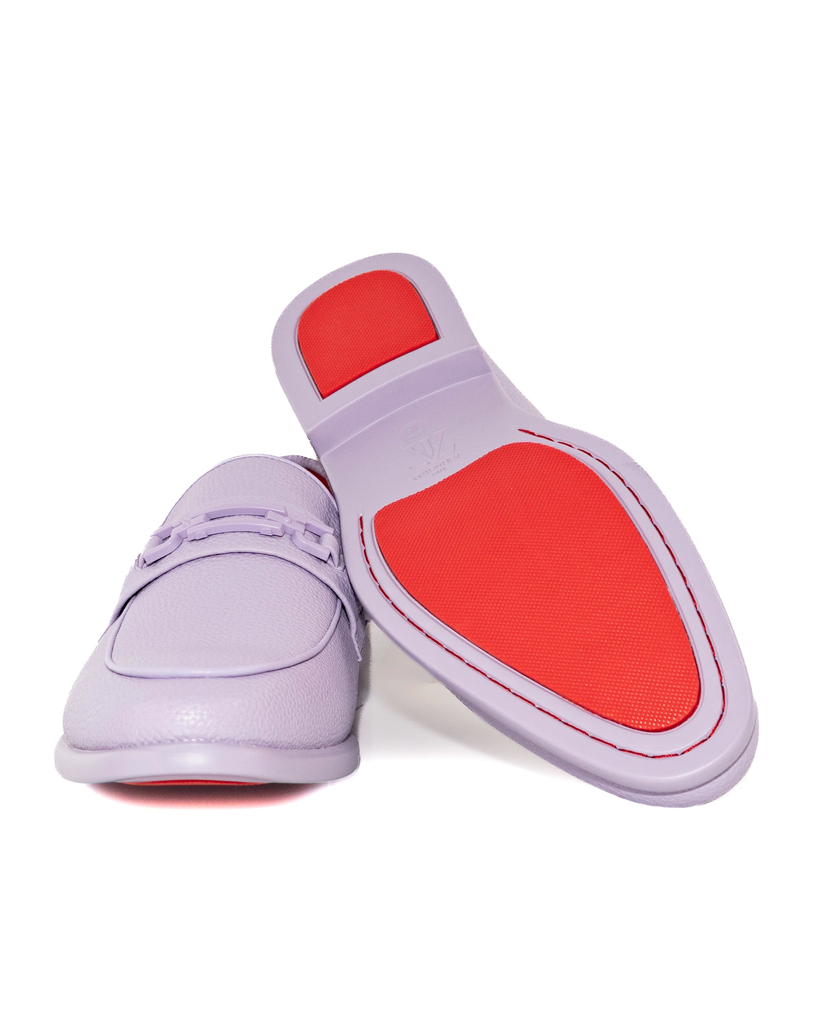 Lavender Split-Grain Leather Bit Dress Loafer Shoes | Bottoms View | Dolce Vesta