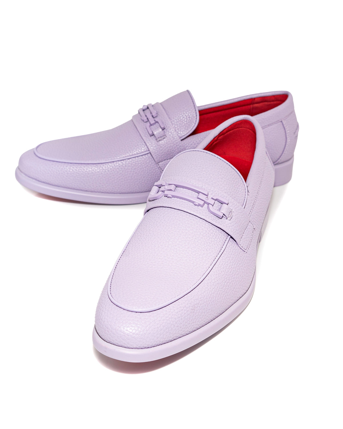 Lavender Split-Grain Leather Bit Dress Loafer Shoes | Front View | Dolce Vesta