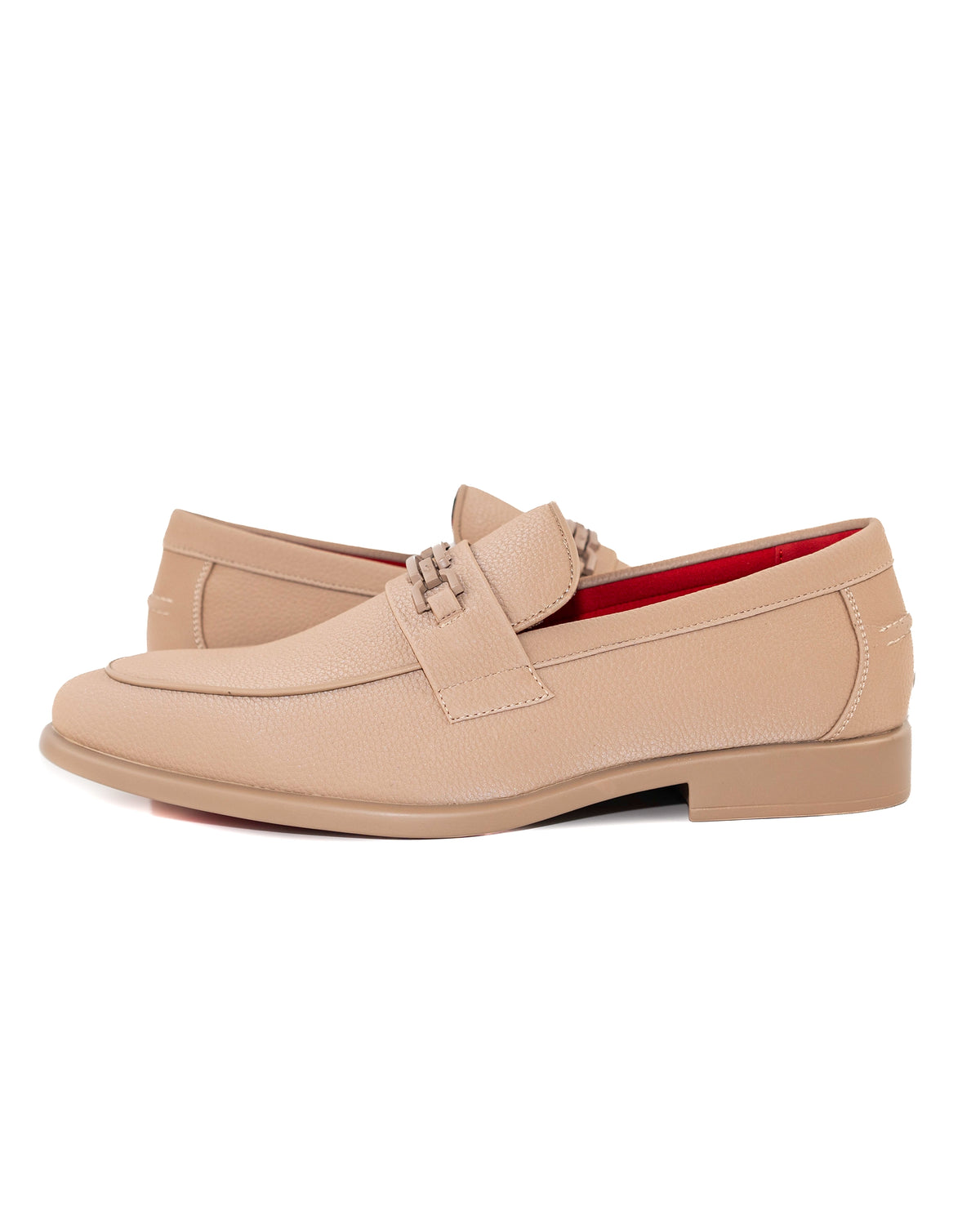 Taupe Split-Grain Leather Bit Dress Loafer Shoes | Inside View | Dolce Vesta