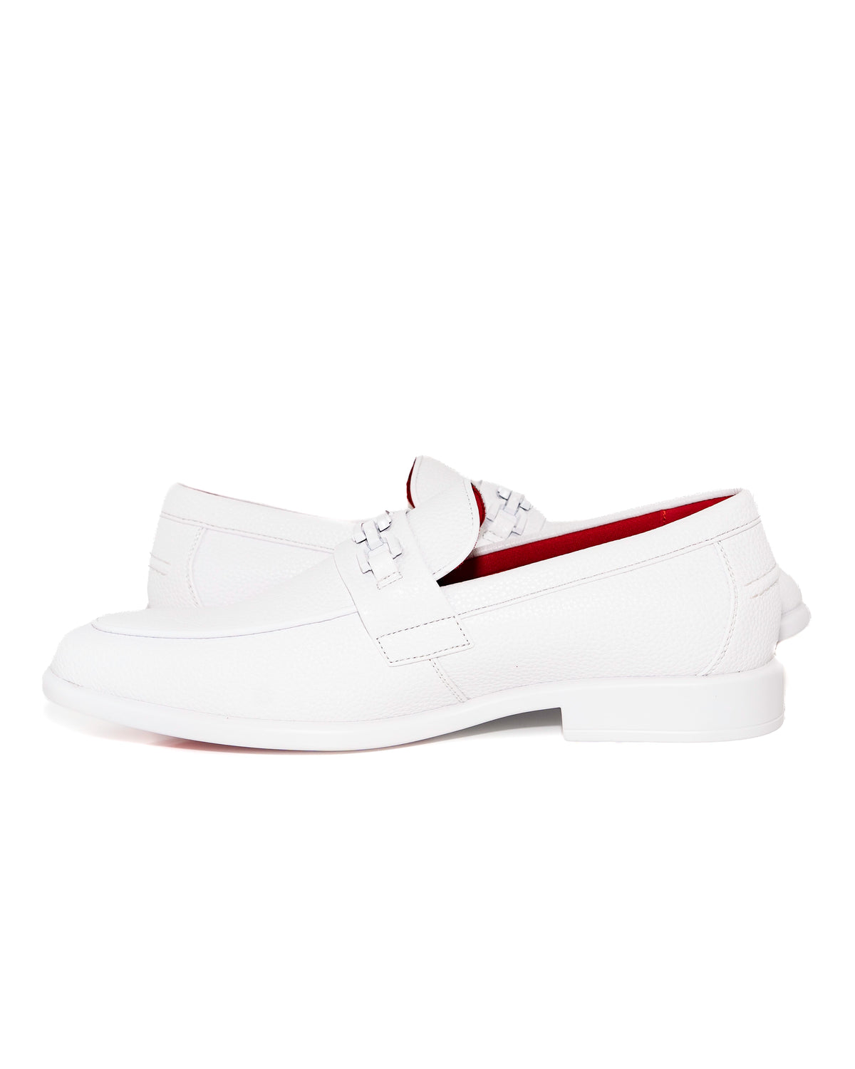 White Split-Grain Leather Bit Dress Loafer Shoes | Inside View | Dolce Vesta
