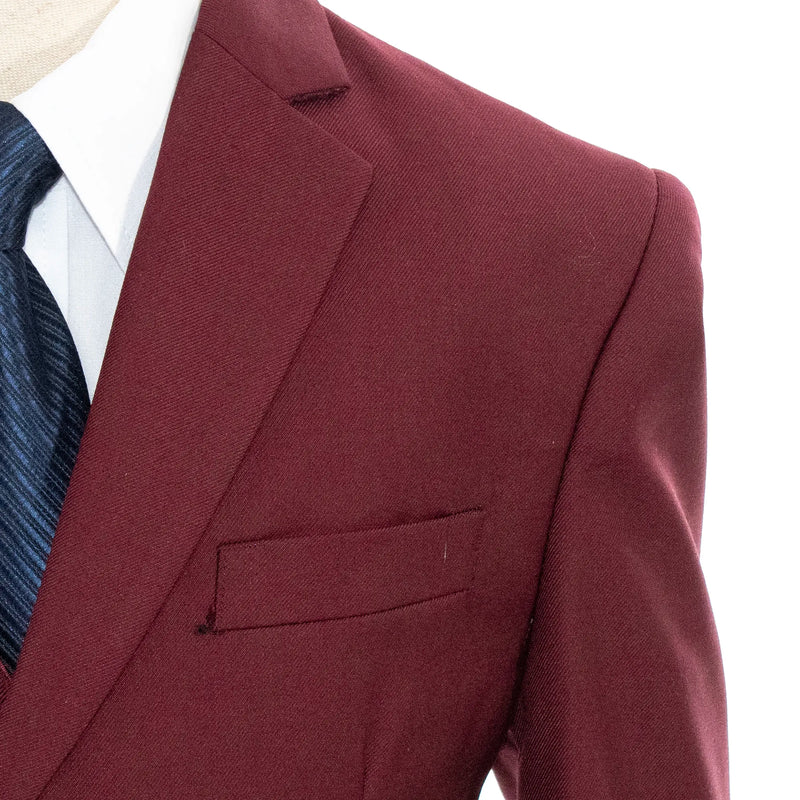 Burgundy 3-Piece Kids Premium Suit For Boys