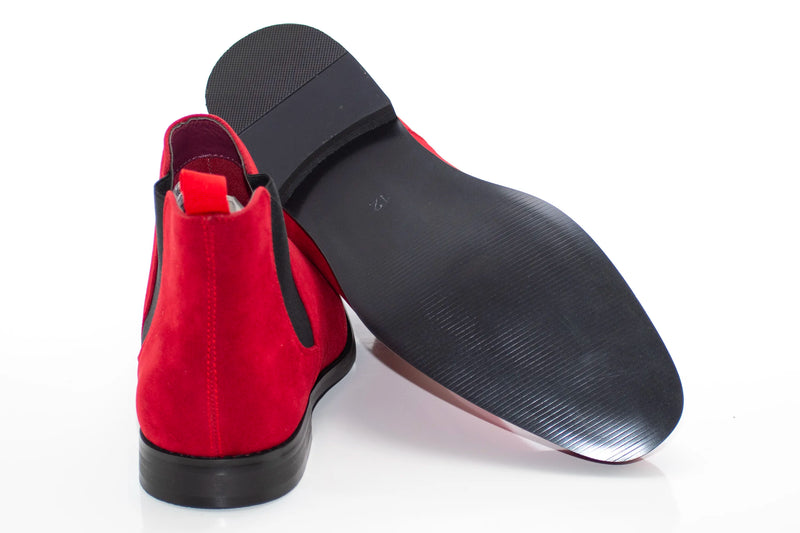 Red Suede Chelsea Boot