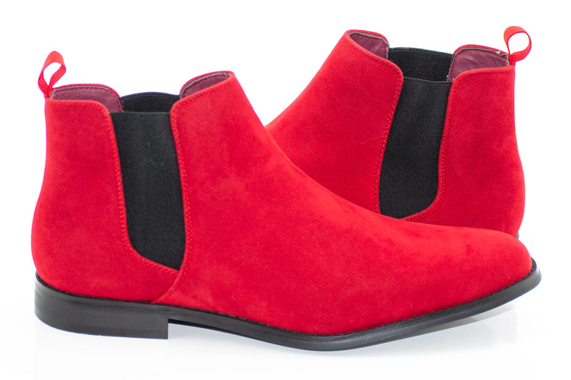 Red Suede Chelsea Boot