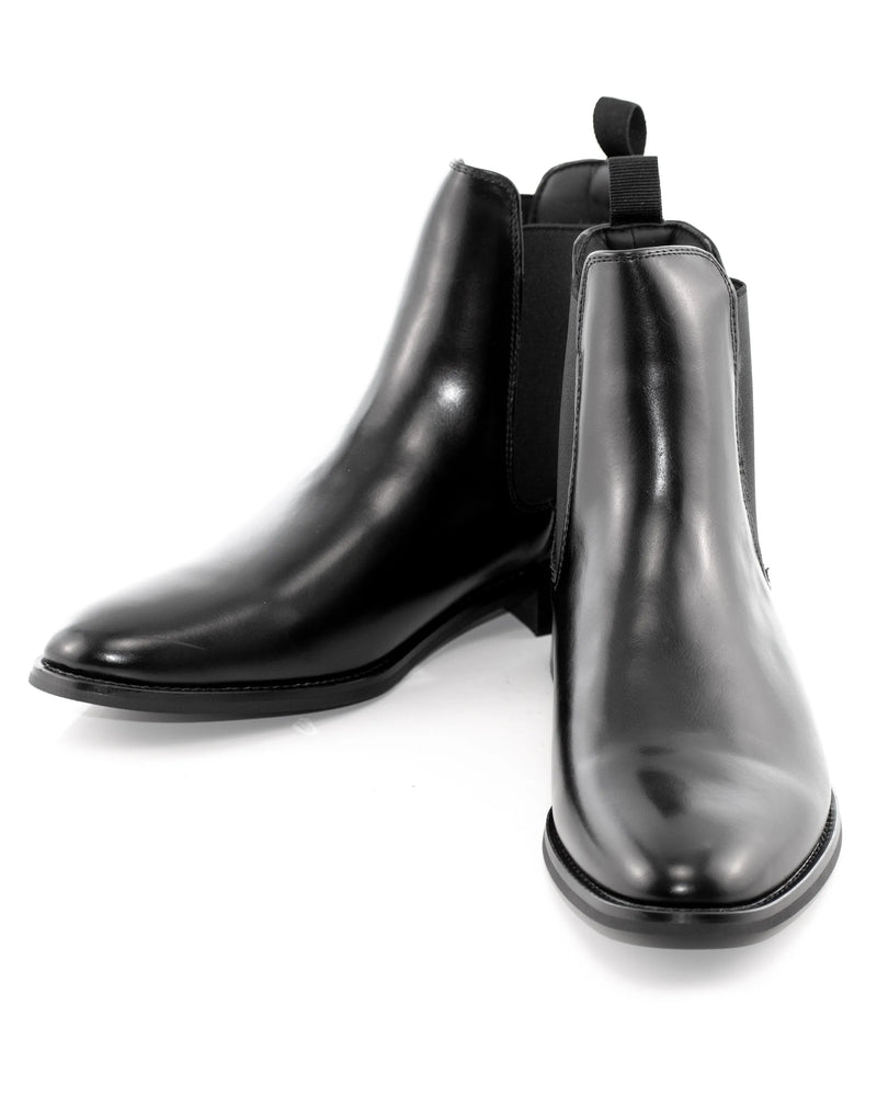 Black Leather Chelsea Boot