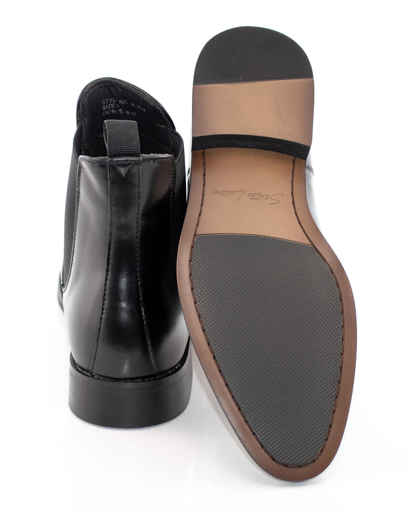 Black Leather Chelsea Boot