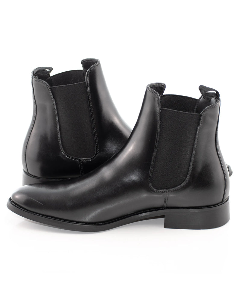 Black Leather Chelsea Boot