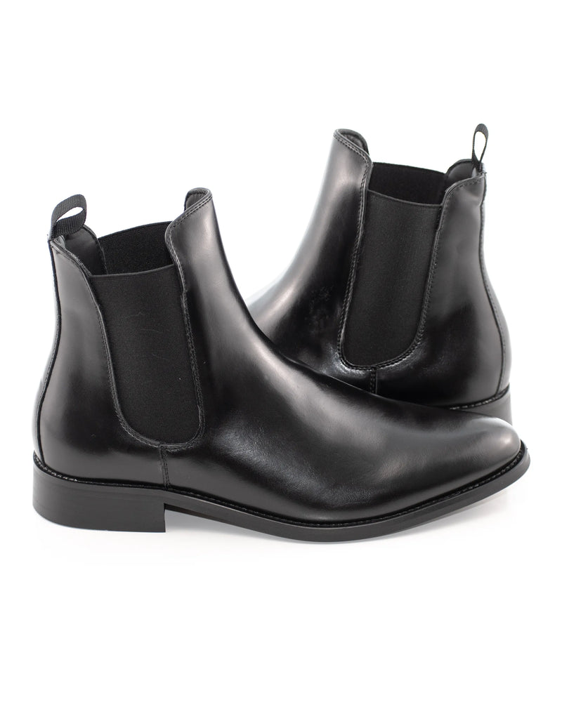 Black Leather Chelsea Boot