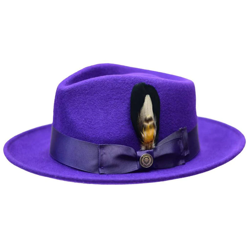 Crushable Snap Brim Wool Felt Fedora Hat