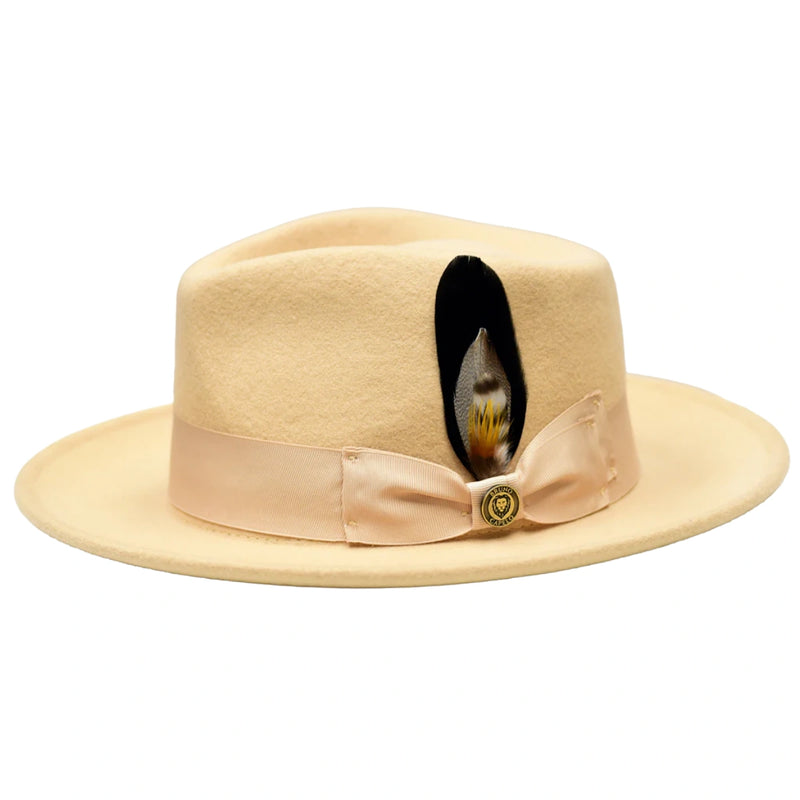 Crushable Snap Brim Wool Felt Fedora Hat