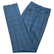 Indigo Plaid 3-Piece Modern-Fit Suit With Peak Lapels