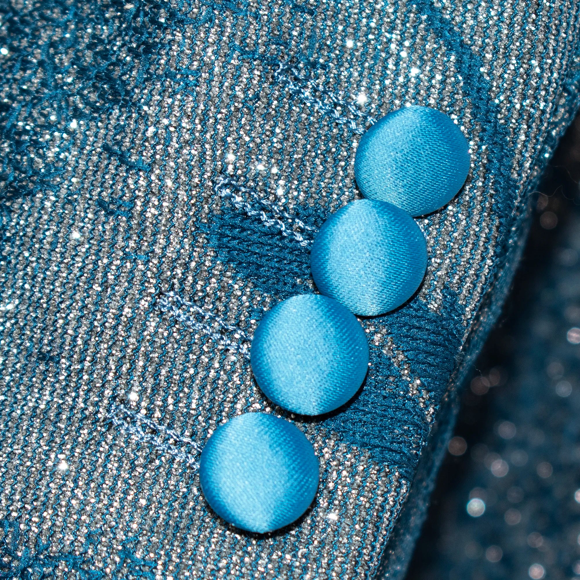 Blue Velvet & Glitter Slim-Fit Tuxedo Jacket