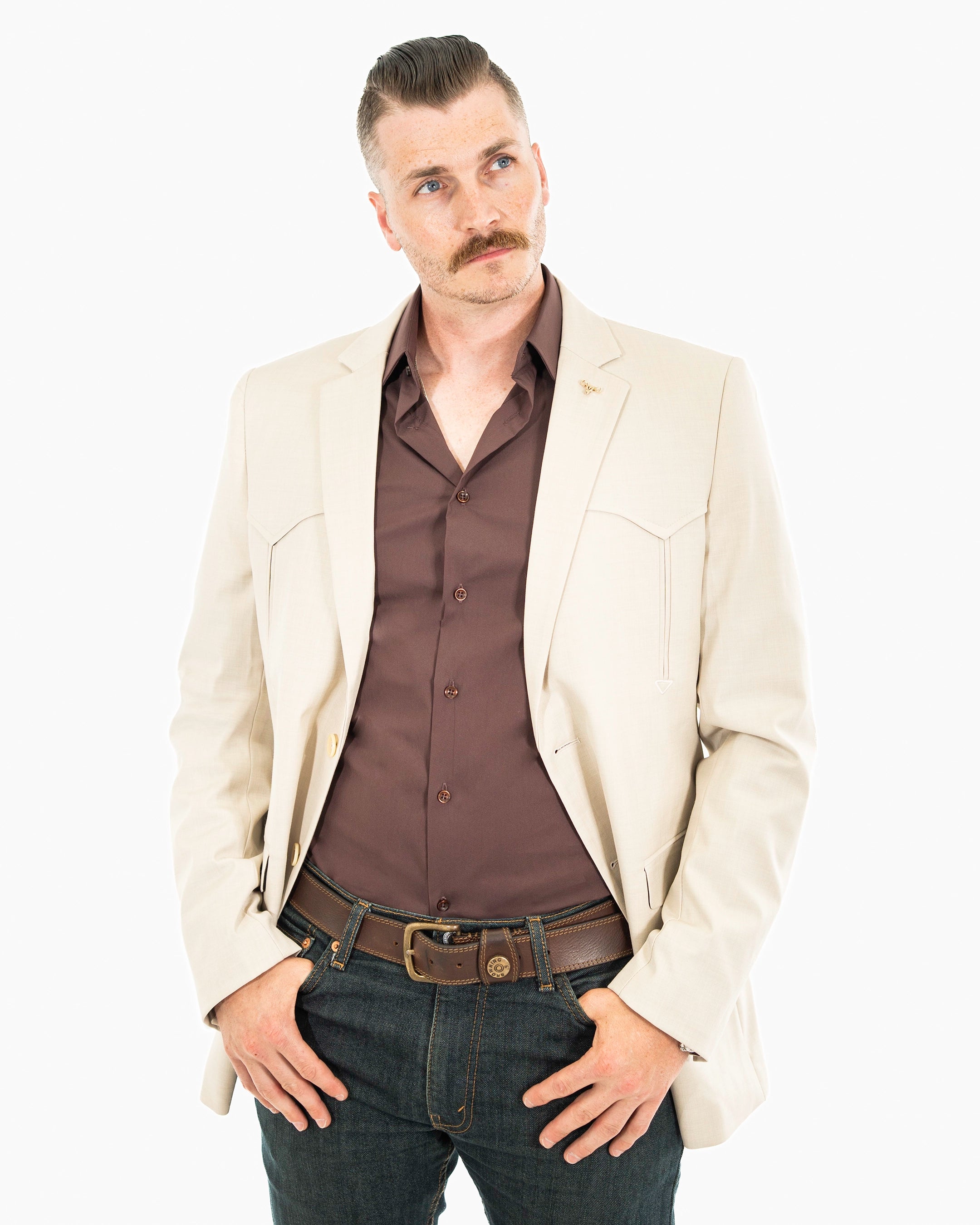 Western Double-Button Modern-Fit Blazer