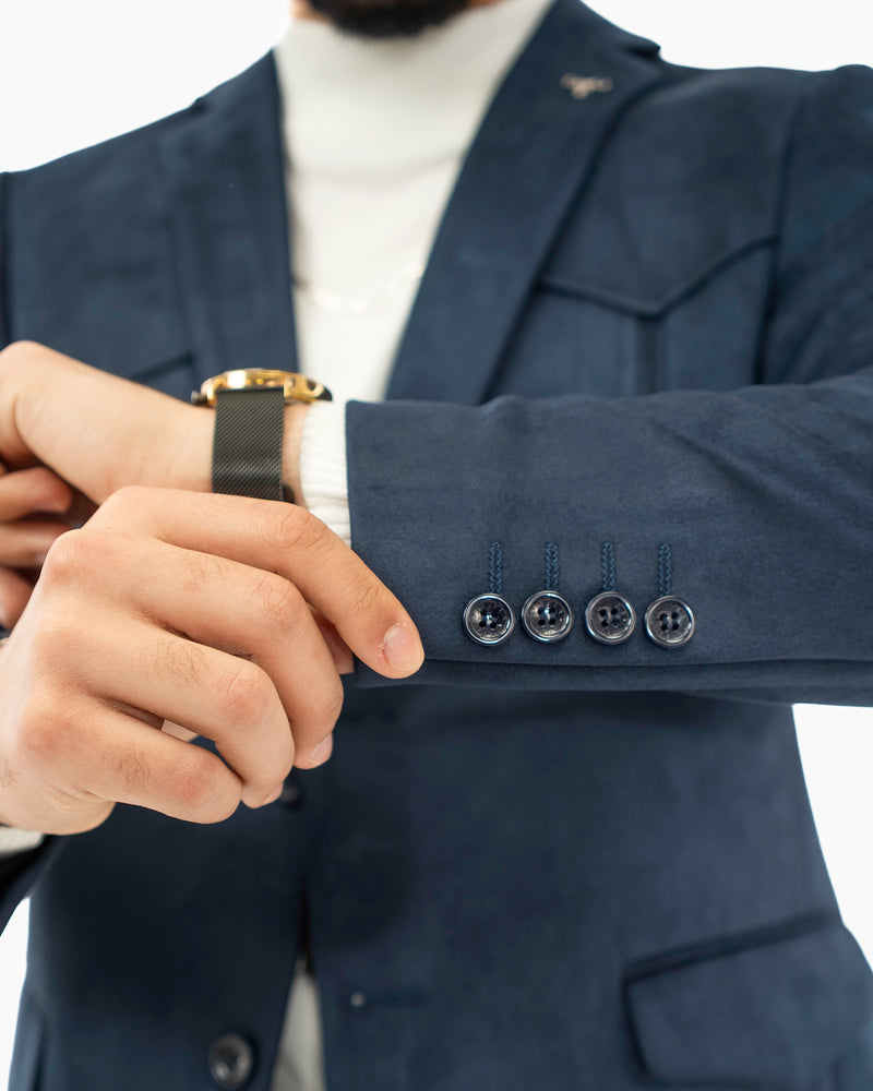 Western Modern-Fit Blazer with Suede Yokes