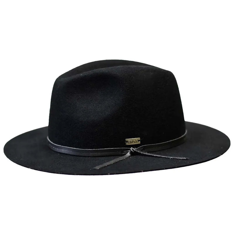Wool Felt Fedora Hat Flat Brim