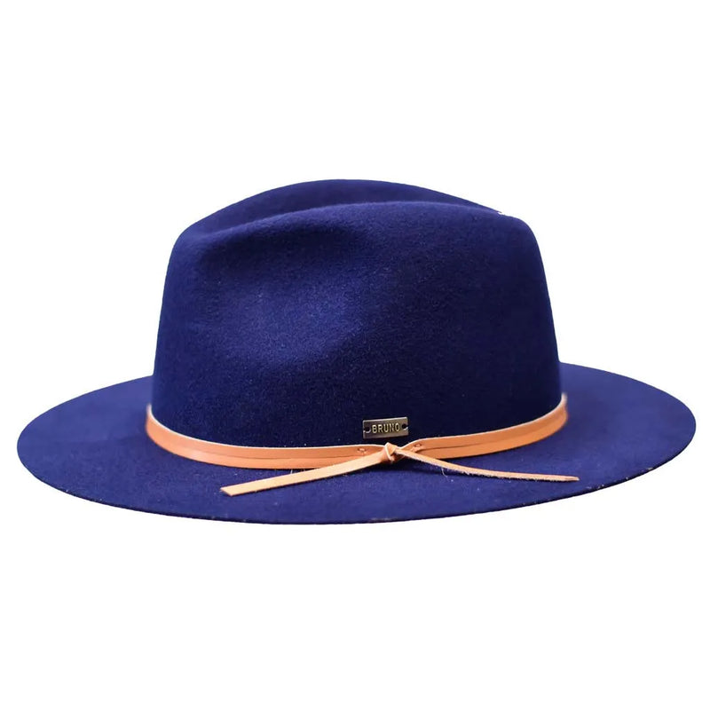 Wool Felt Fedora Hat Flat Brim