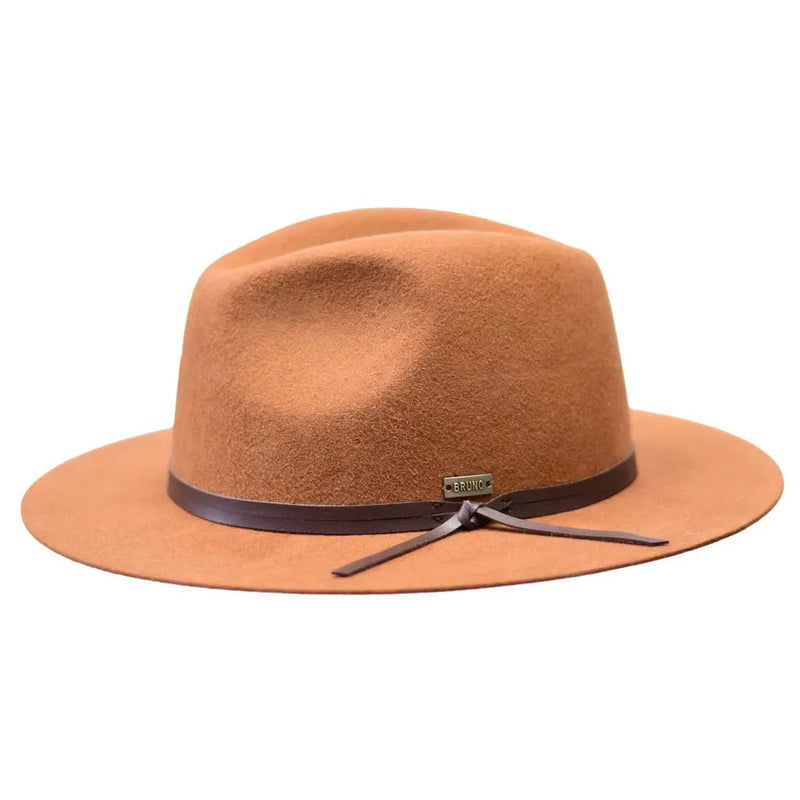 Wool Felt Fedora Hat Flat Brim