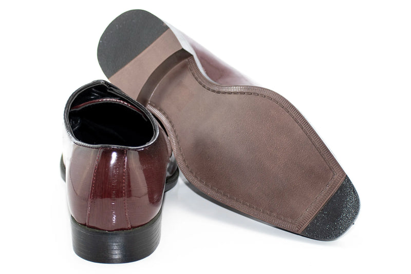 Burgundy Patent Leather Oxford Lace-ups