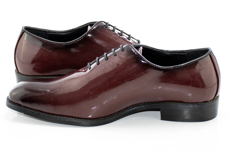Burgundy Patent Leather Oxford Lace-ups