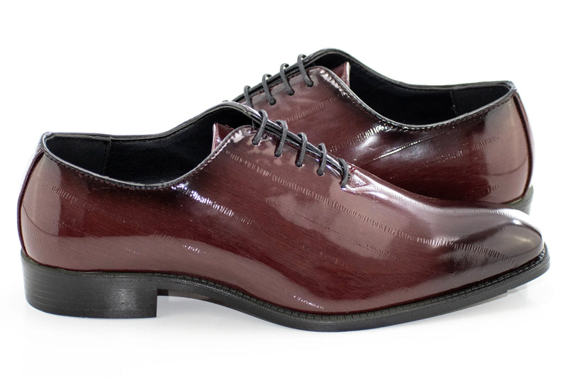 Burgundy Patent Leather Oxford Lace-ups