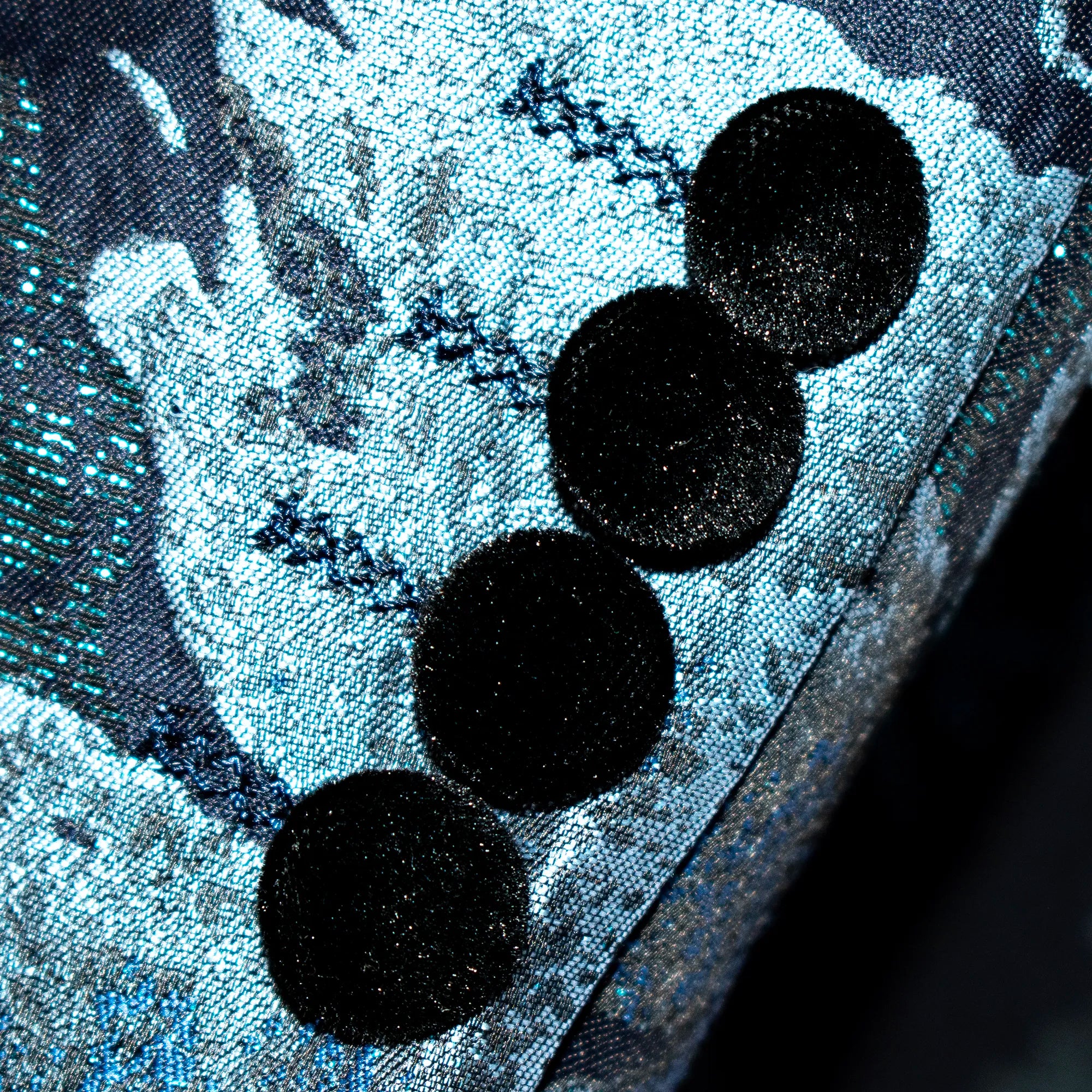 Sapphire Metallic Floral Slim-Fit Tuxedo Jacket