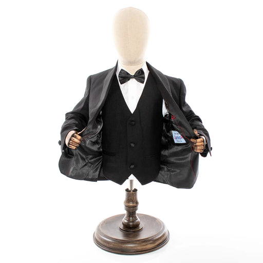 Kids' Black 3-Piece Tuxedo With Satin Shawl Lapels