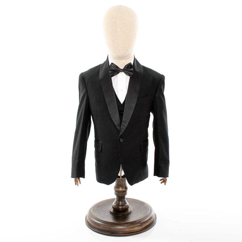 Kids' Black 3-Piece Tuxedo With Satin Shawl Lapels