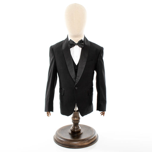 Kids' Black 3-Piece Tuxedo With Satin Shawl Lapels