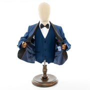 Kids' Blue 3-Piece Tuxedo With Satin Shawl Lapels