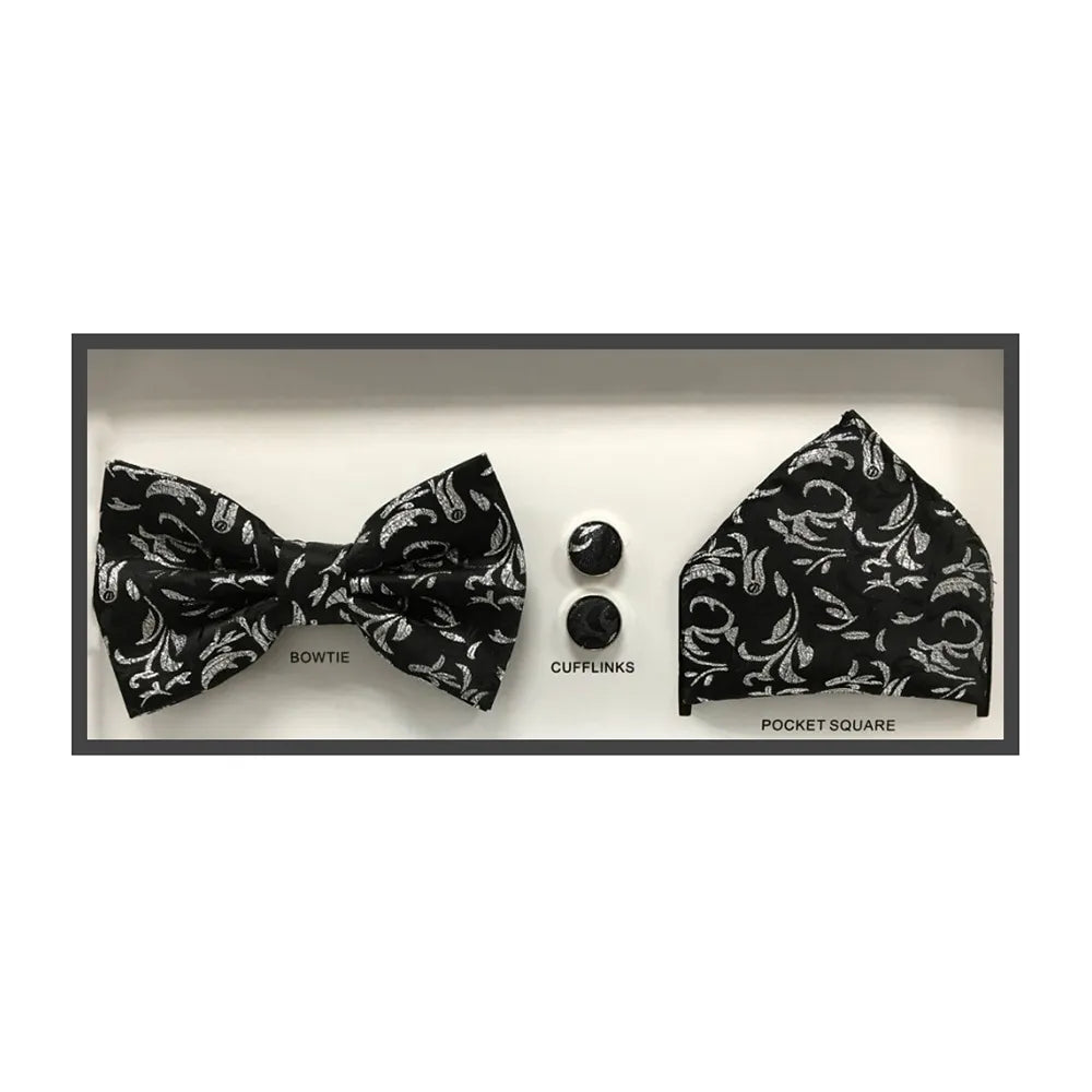 3-Piece Damask Bow Tie Set