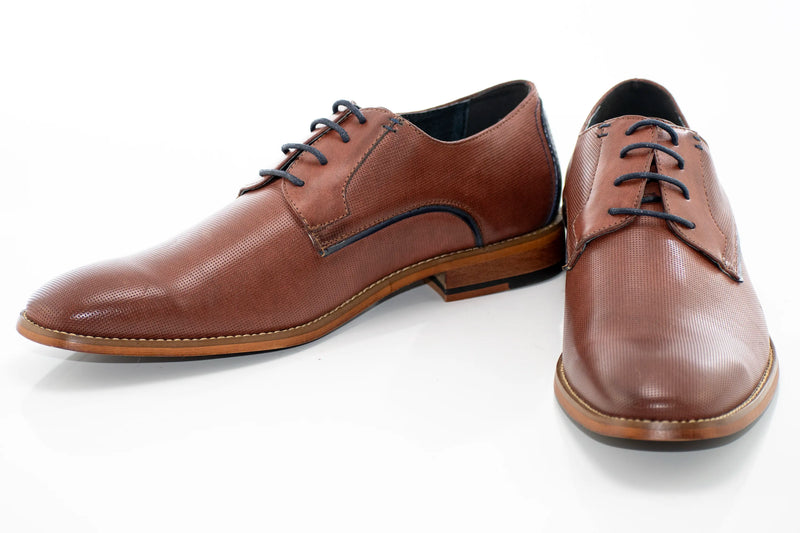 Brown Perforated Lace-Up Dress Shoe