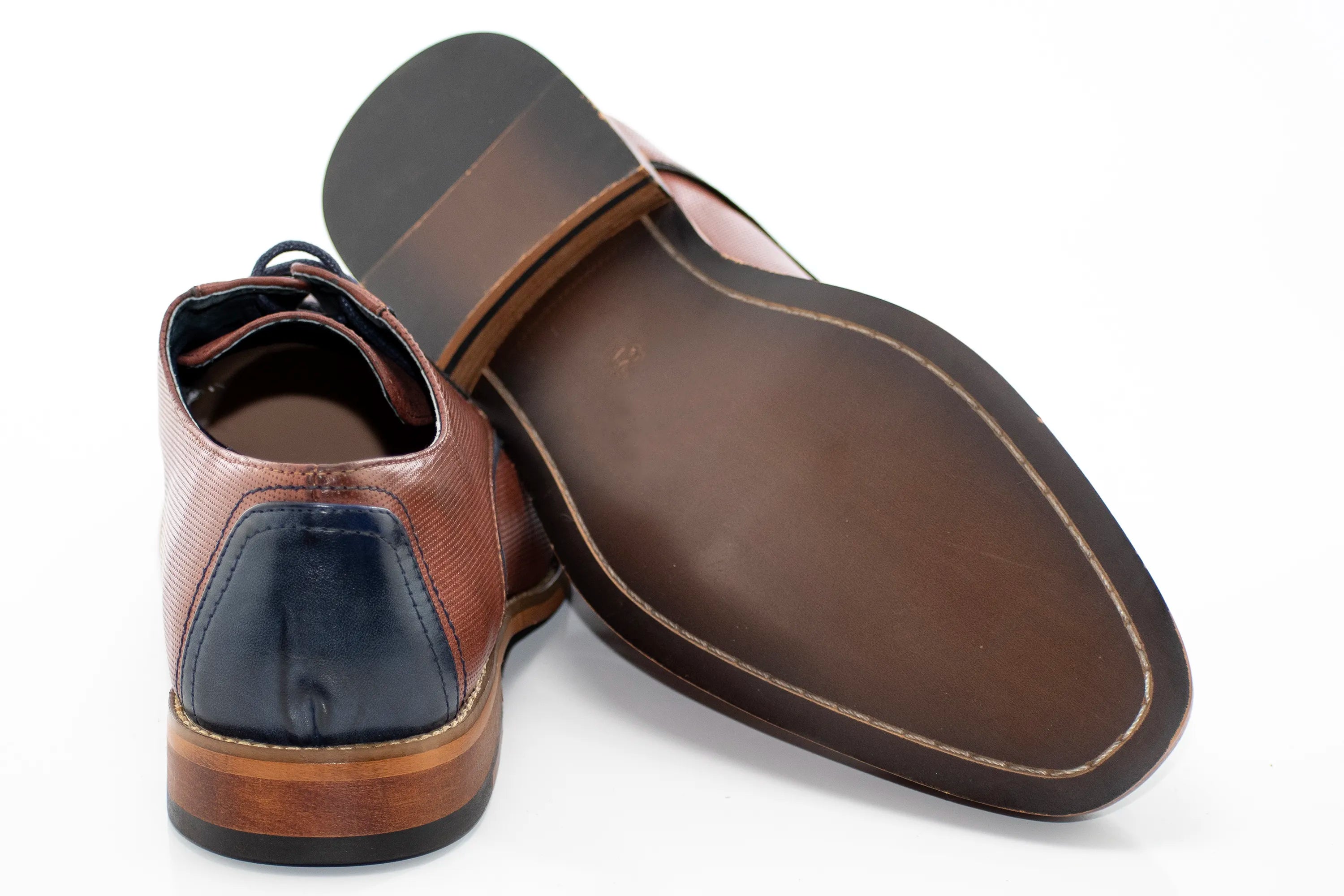Brown Perforated Lace-Up Dress Shoe