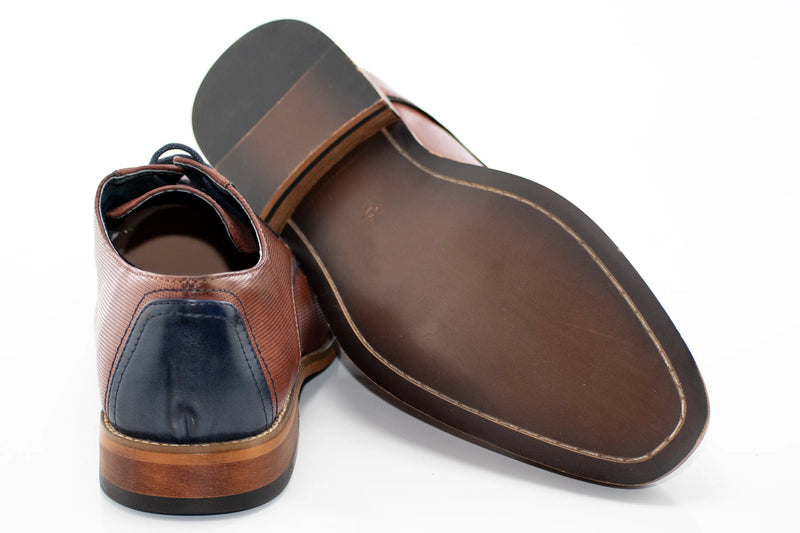 Brown Perforated Lace-Up Dress Shoe