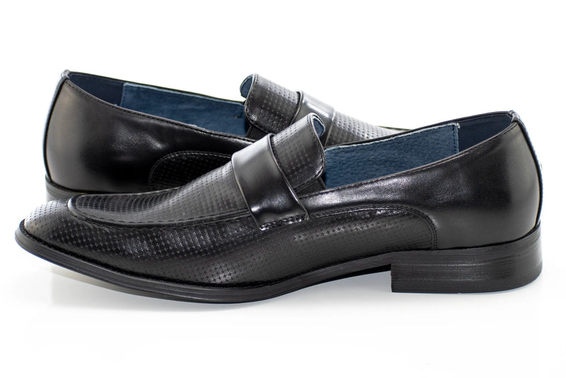 Black Perforated Fashion Dress Loafer