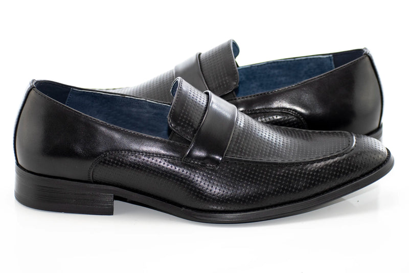 Black Perforated Fashion Dress Loafer