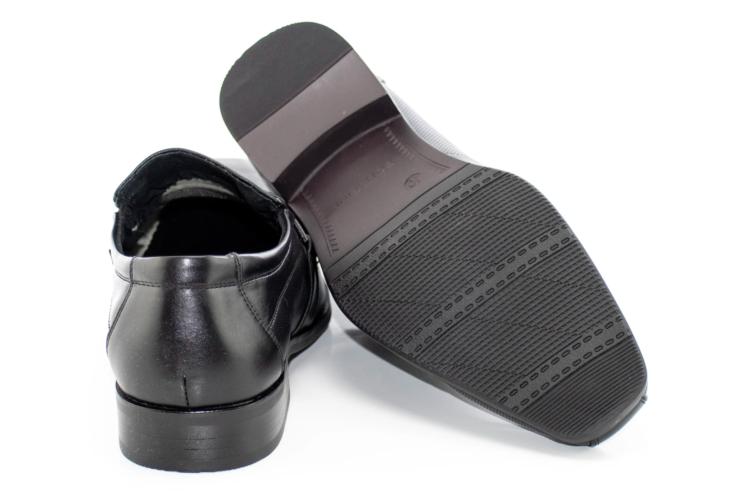 Black Grained Loafer with Band