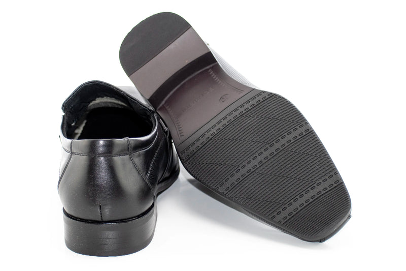 Black Grained Loafer with Band