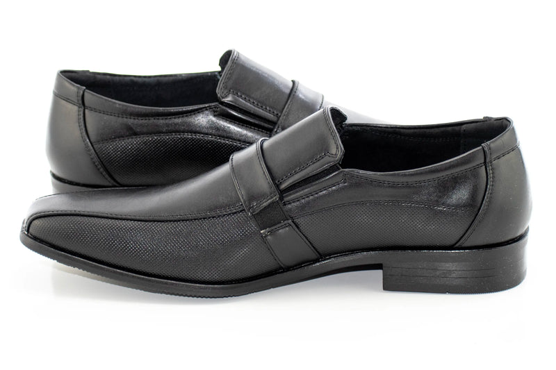 Black Grained Loafer with Band