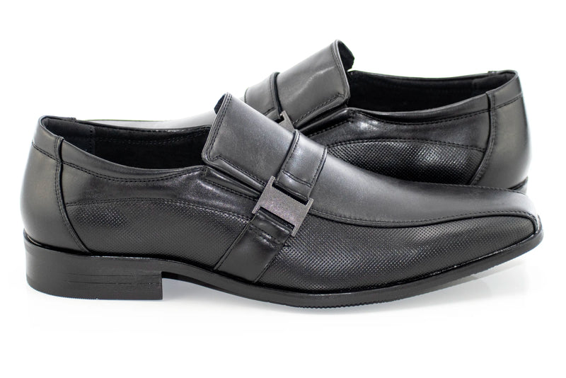 Black Grained Loafer with Band