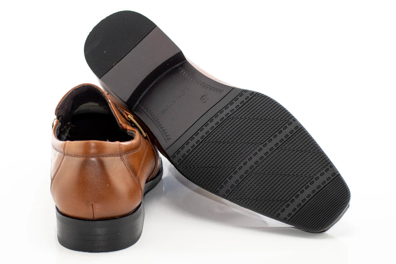 Cognac Grained Loafer with Band