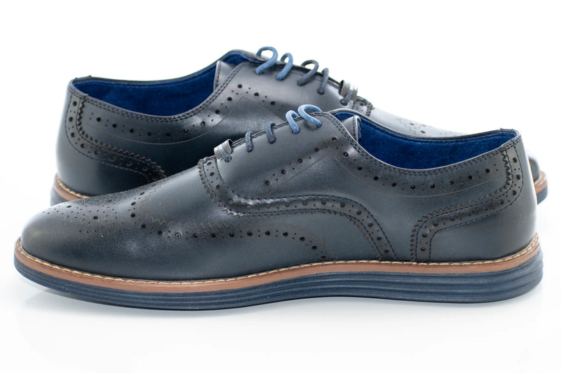 Navy Comfort Oxford Wingtip Lace-Ups