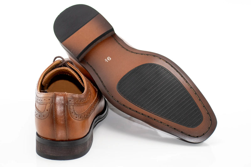 Men's Brown Derby Lace Wingtip Dress Shoe