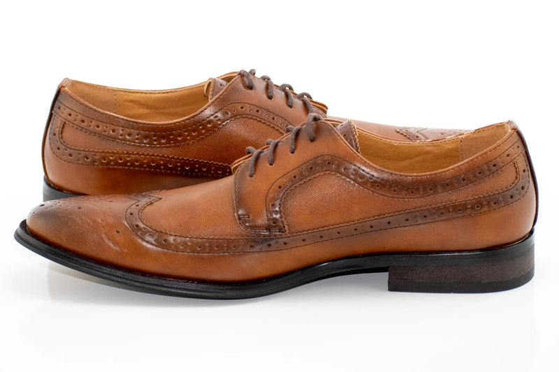 Men's Brown Derby Lace Wingtip Dress Shoe