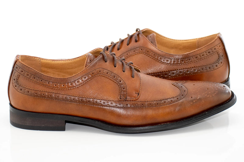 Men's Brown Derby Lace Wingtip Dress Shoe