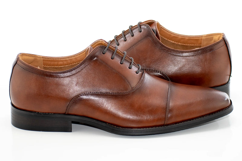 Men's Brown Cap-Toe Oxford Dress Shoe