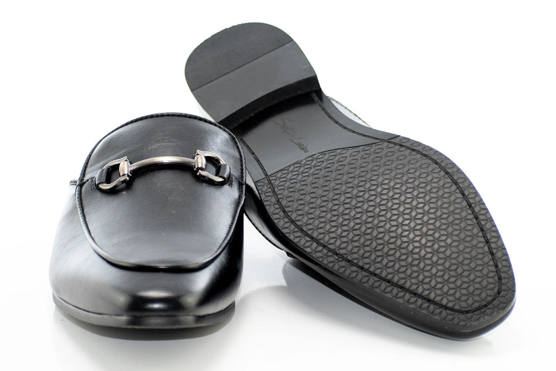 Black Open-Back Mule Loafer