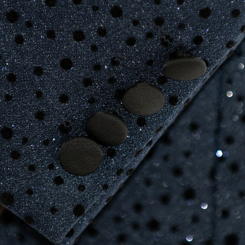Navy Polka Dot Slim-Fit Tuxedo Jacket